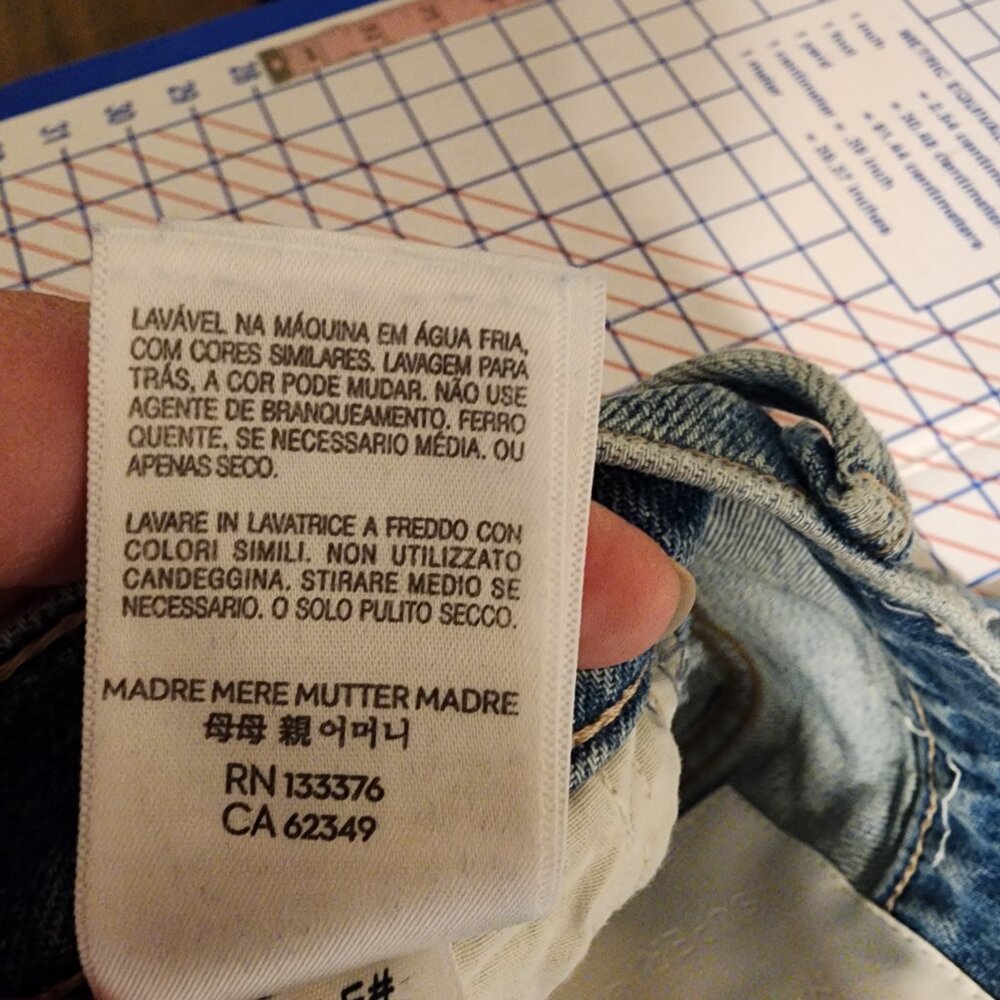 MOTHER The Tripper Flood Fray Jeans NWOT Blue Size 25 - Picture 13 of 14